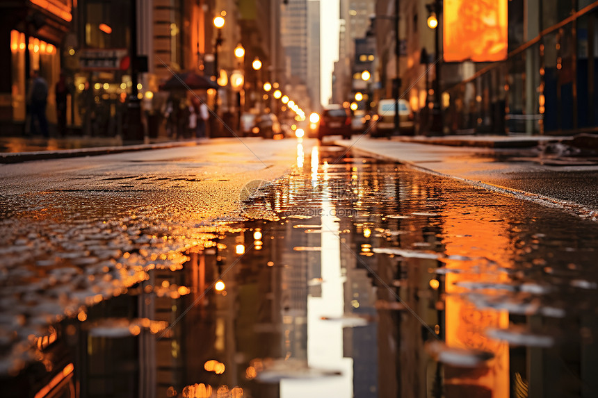 雨后的街道图片