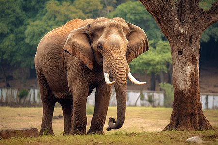 草地上的动物野生的大象背景