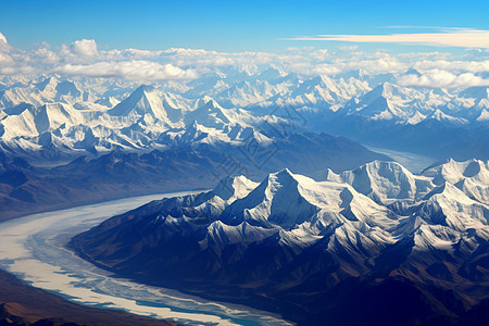 寒冷的雪山图片