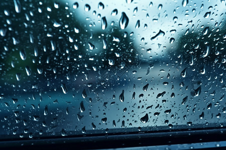 汽车视野雨滴扭曲视野背景