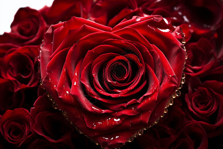心形红玫瑰背景图片