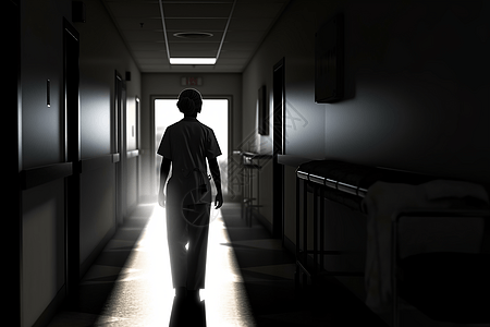 医院走廊上护士图片