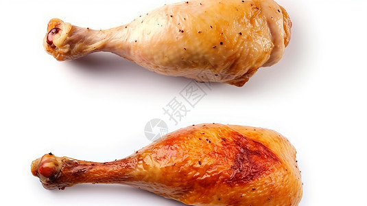 生的和烤的美味鸡腿背景图片