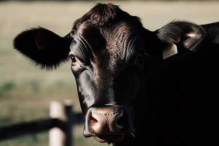 站立的黑色家牛背景图片
