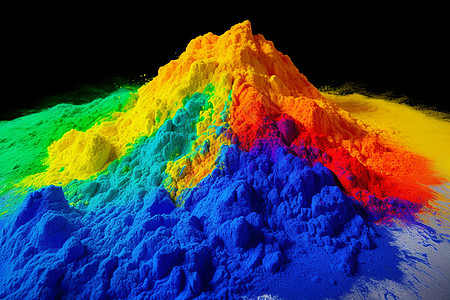 一堆彩色粉末涂料图片