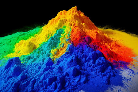 一堆彩色粉末涂料图片