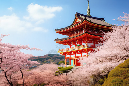 日本的清水寺背景图片