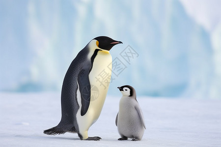 可爱的企鹅棉花糖和小企鹅高清图片