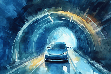 新能源汽车过隧道图片