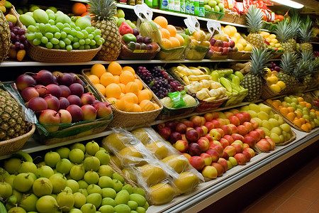 苹果素材高清货架上的水果背景