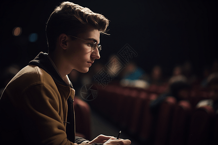 在礼堂中的外国男学生图片