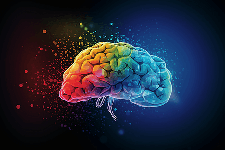 彩色的人脑视图图片