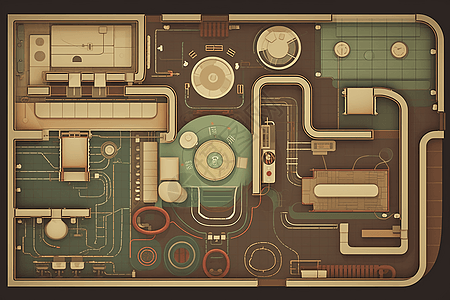 用电路模拟消化系统背景图片