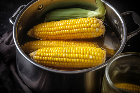 煮熟的玉米图片