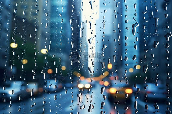 大雨中的城市图片
