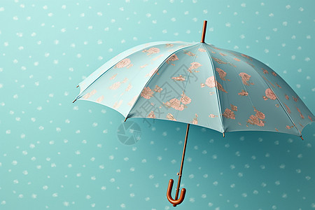 一把俏皮可爱的蓝色雨伞图片