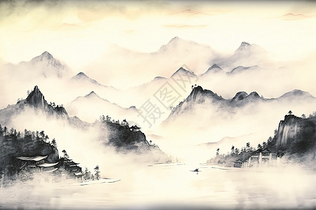 中国画山水图片