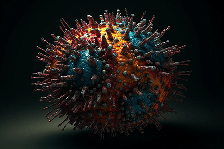 病毒细胞的模型背景图片