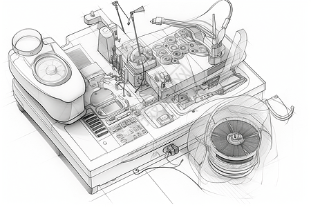 医疗设备的手绘画图片