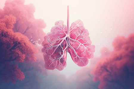 健康的肺部绘图背景图片