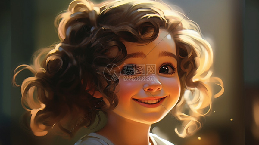 微笑的小女孩图片