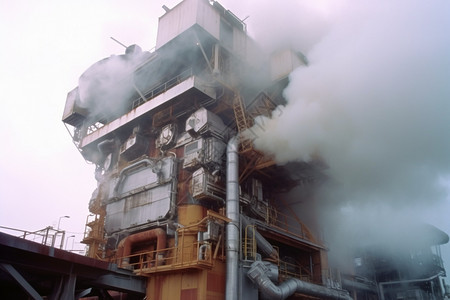 工厂焚化炉中的烟雾图片