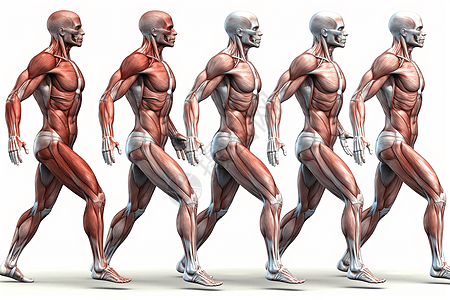 人体肌肉系统的插图高清图片