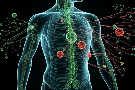 人类淋巴系统的内部透视图图片
