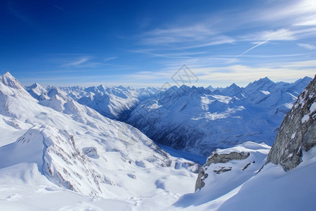 冬天的冰冷雪山图片