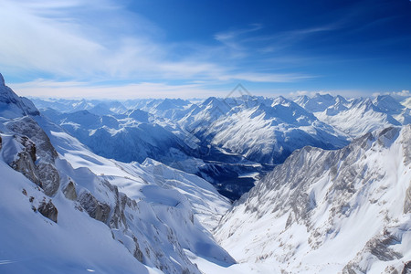 冬季的雪山山脉图片