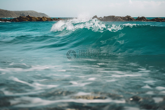 海中的浪花图片