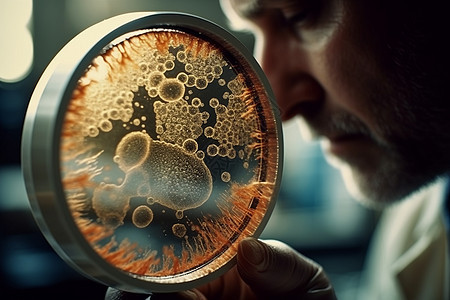 显微镜镜头下的细菌图片