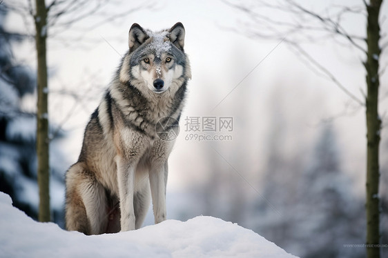 荒野中的野生动物狼图片