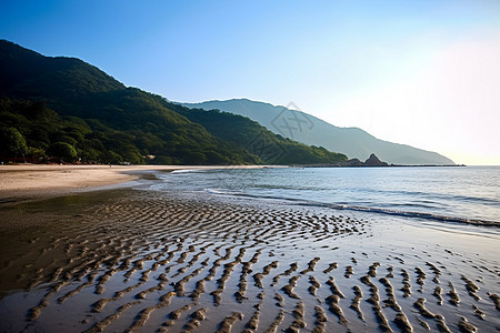 美丽的海水沙滩图片