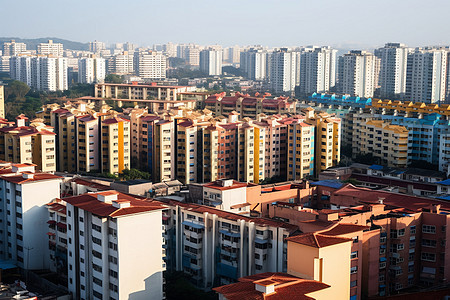 城市中的居住大楼图片