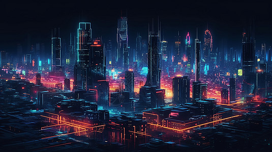 科幻的未来派城市背景图片