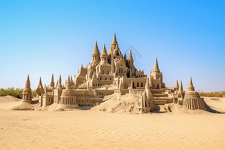 沙漠里的建筑城堡图片