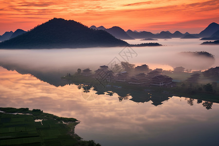 山中的风景图片