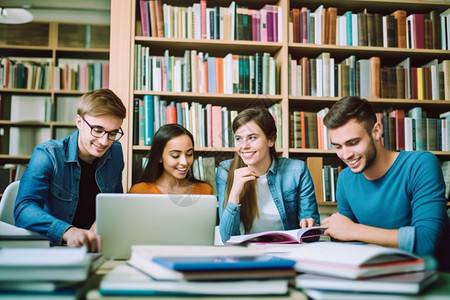 图书馆学习的大学生图片