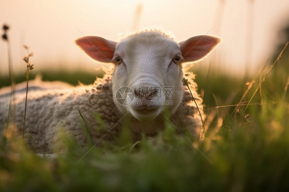 牧场中的绵羊图片