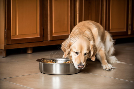 家中喂食的金毛犬图片