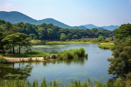 夏季公园的风景图片