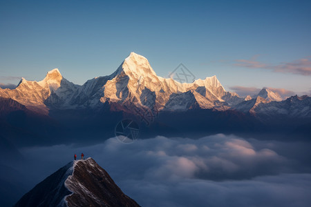 寒冷的雪山图片