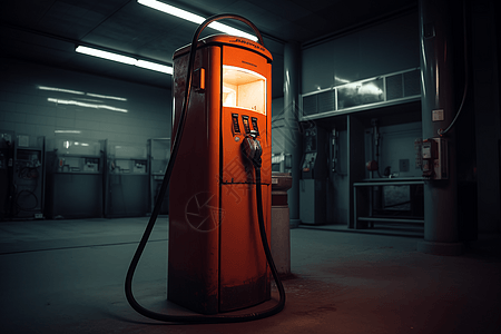 橙色的汽油泵图片