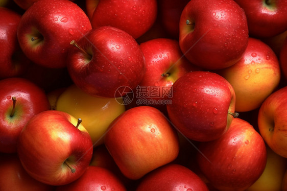 成熟苹果的特写镜头图片