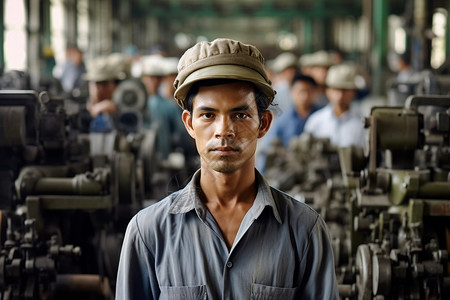 工厂外国工人的面部表情图片