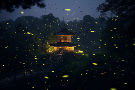 夜景灵谷寺图片