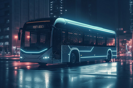 现代新能源电动公交车图片
