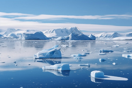 南极洲的融化自然现象背景图片