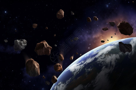 陨石撞击地球星际设计图片